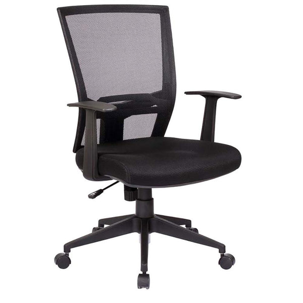 acquista Chaise de bureau en tissu et filet noirs Tosini New Orleans