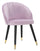 Chaise Loty Rose 57x58x80 cm en Bois et Velours Rose Noir et Or