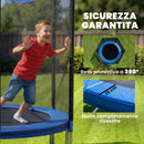 Trampolino Ø305x248 cm con Rete di Protezione e Scaletta per Esterni in Acciaio e PP Blu      