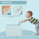 Carrello Portagiochi con Lavagne 47x35x45,5 cm in Legno MDF Azzurro