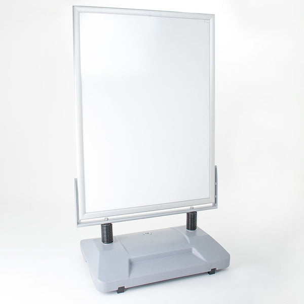 prezzo Espositore Pubblicitario Bifacciale con Ruote 100x140 cm in Alluminio da Esterno Antivento Silver