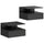 Lot de 2 Chevets Suspendus 35x32x22,5 cm Noir Design Moderne