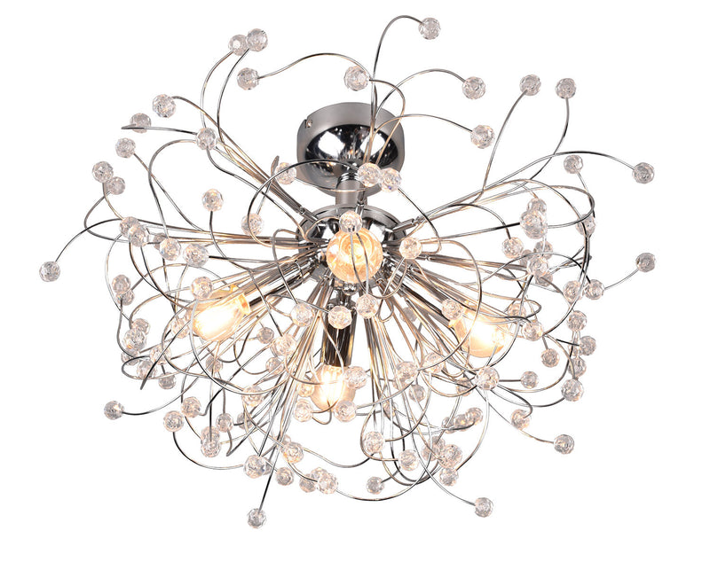 Plafoniera da Interno Attacco E14 in Metallo Cromo