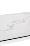 Tavolo Allungabile 140/170/200x90x76 cm in Metallo con Top in Ceramica su Vetro Bianco