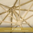 Ombrellone da Giardino 260x240 cm a Manovella Inclinabile in Poliestere e Metallo Crema  