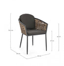 Set 4 Sedie 63x63x79,5h cm con Braccioli e Cuscini Maribela Antracite