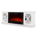 Camino Elettrico da Pavimento 68,5x182x30 cm Effetto Fiamma 1500W Sorento & Adeli