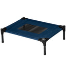 Lettino per Cani Rialzato con Seduta Traspirante 61x46x18 cm in Acciaio e Tessuto Marrone e Nero