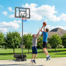 Canestro da Basket con Altezza Regolabile 1,3-3 m Base Riempibile e Ruote Nero      