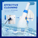 Pulitore Aspiratore per Piscine a Batteria con Palo Telescopico Bianco e Blu