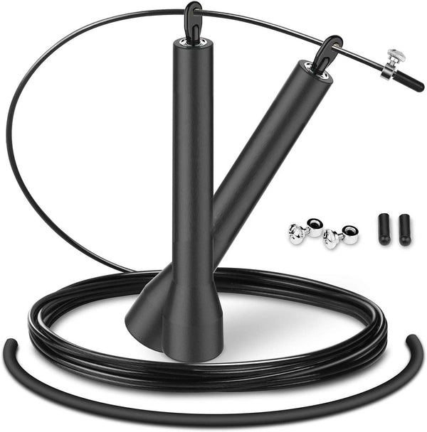 sconto Corde à sauter 3m en acier peint et PVC Réglable noir