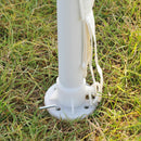 Gazebo da Giardino Pieghevole con Zanzariera 595x295x255 cm in Metallo e Tessuto Bianco