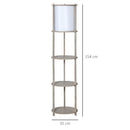Lampada da Terra 3 Ripiani 35x35x154 cm E27 in Legno e PVC