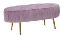 Panca Ovally Rosa 102x40,5x42 cm in Legno e Velluto Rosa e Oro