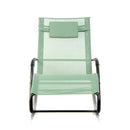 Sedia Sdraio a Dondolo da Giardino Rocking Sky 147,5x62x89 cm in Textilene Verde      