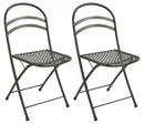 Set 2 Sedie Pieghevoli da Giardino 42x52x81 cm in Acciaio RD Italia Flipper Antracite
