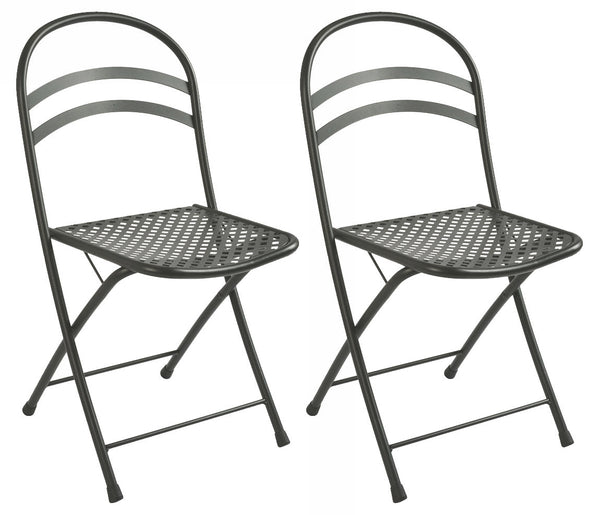 prezzo Lot de 2 Chaises de Jardin Pliantes 42x52x81 cm en Acier RD Italia Flipper Anthracite