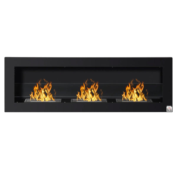 sconto Cheminée Bioéthanol Murale 120x15x40 cm Noir