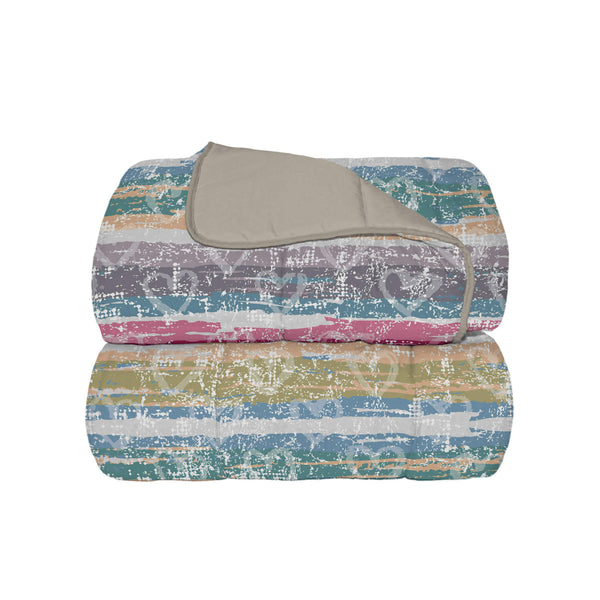 sconto Couette Hiver Imprimée en Microfibre 300gr Double Face Love Lines Différentes Tailles