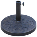 Base per Ombrellone Rotonda Ø45 cm per Pali da Ø3,8 e Ø4,8 cm in Resina e Acciaio Bronzo   