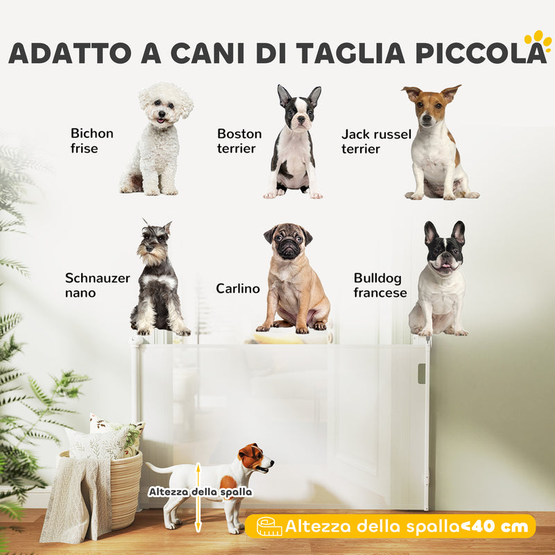 Cancellino per Cani Regolabile per Cani Piccoli Estensibile e Retrattile 0-144 cm Bianco   
