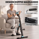 Pedaliera per Riabilitazione Pieghevole 50x45x97 cm con Display LCD e Rulli Massaggianti in Acciaio e PP      