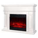 Camino Elettrico da Pavimento 102x136x33 cm Effetto Fiamma 1950W Riga & Mirabella Panna