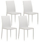 Set 4 Sedie 43,5x46,5x90,5 cm in Similpelle Bianco
