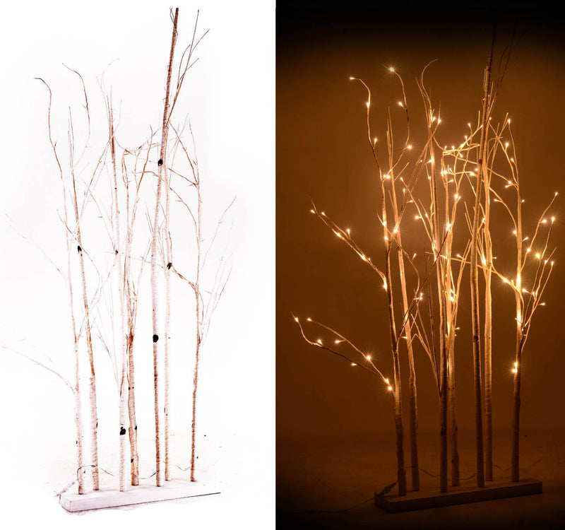 Albero di Natale Luminoso in Legno H180cm Betulla Bianco