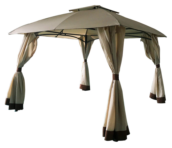 Tonnelle de jardin 3x3m en acier et polyester beige acquista