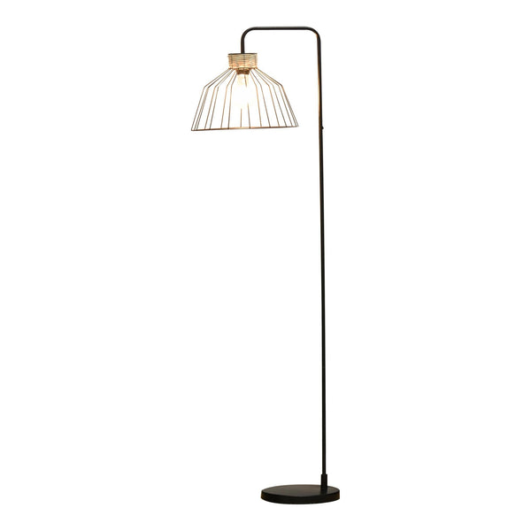 prezzo Lampadaire 44x34x154 cm en Métal et Rotin Noir