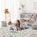 Tappeto Puzzle per Bambini 182,5x182,5 cm in EVA Bianco Grigio