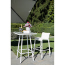 Tavolino Bar da Giardino in Polyrattan Quadrato 70x70x107cm Adila Bianca