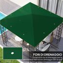Copertura per Gazebo da Giardino 3x3 m in Tessuto Oxford 600D Verde   