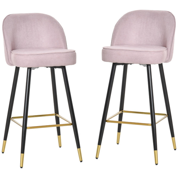 Lot de 2 Tabourets de Bar 55x44,5x101 cm en Polyester Rose acquista