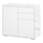 Meuble Polyvalent 2 Tiroirs 2 Portes 79x36x74 cm en Bois Blanc