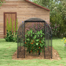 Serra per Piante con Rete a Tunnel 1,2x3x1,5m con Porta a Cerniera Nero