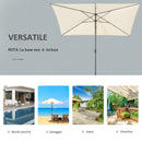 Ombrellone da Giardino 3x2 m Palo Ø48 mm in Alluminio e Poliestere Beige