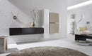 Parete Attrezzata Mobili Salotto 4 Mobili Sospesi 225x31x139cm TFT  Boost Bianco e Antracite e Beige
