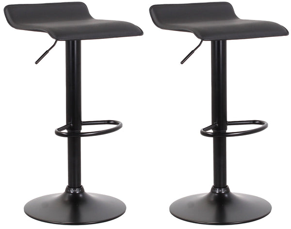 sconto Set 2 Tabourets 38x40x54/74 cm en Eco-cuir avec Base Noire