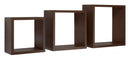 Set 3 Mensole da Parete Cubo in Fibra di Legno Incubo Wengè