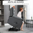 Poltrona Alzapersona Elettrica 91x86x101 cm in Similpelle Grigio