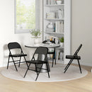 Set 4 Sedie Pieghevoli Imbottite 45x46x78 cm in Finta Pelle PU e Metallo Nero