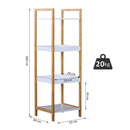 Scaffale Portaoggetti in Legno 32x30x100 cm Naturale e Bianco 