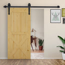 Kit per Porta Scorrevole Rustico con Binario 200 cm in Acciaio Nero