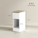 Set 2 Comodini Moderni con Cassetto e Ripiano in Legno 20x30x50 cm Bianco e Rovere   