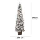 Albero di Natale Artificiale Floccato Effetto Realistico Innevato 210 cm 417 Rami Montaggio Fasciato Effetto Neve