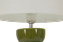 Lampada da Tavolo Torr Verde Ø25x46 cm in Ceramica e Ferro e Tessuto Verde e Bianco      