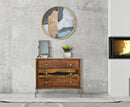 Comò Mustang 88x45x75 cm in Legno di Acacia e in Ferro Marrone e Grigio