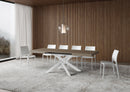 Tavolo Allungabile 120-380x90x77 cm Volantis Tortora Telaio Bianco 